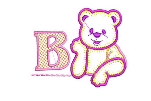 Cute Teddy Bear with Letter B Embroidery Review
