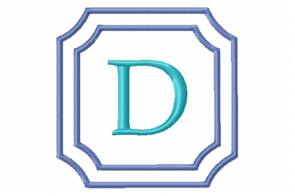 Double Framed Monogram Letter D