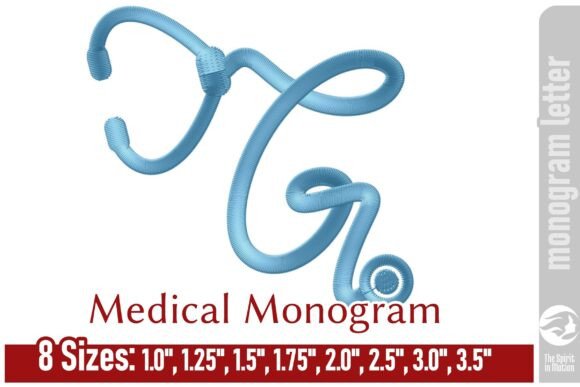 Medical Embroidery Monogram Letter - G