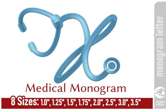 Medical Embroidery Monogram Letter - X Review