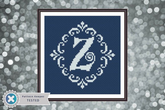 Monogram Letter Z Cross Stitch Pattern